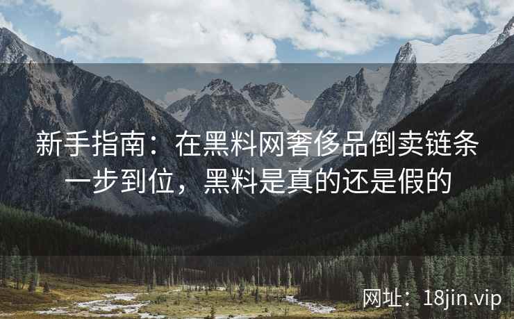 新手指南：在黑料网奢侈品倒卖链条一步到位，黑料是真的还是假的