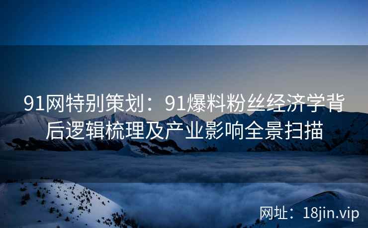 91网特别策划：91爆料粉丝经济学背后逻辑梳理及产业影响全景扫描