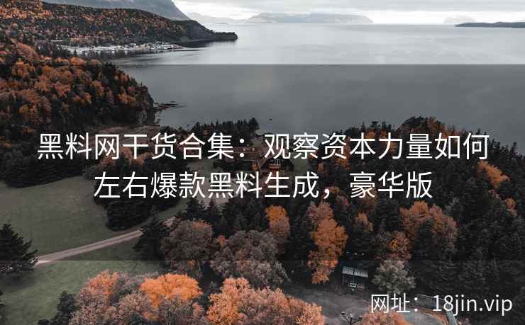 黑料网干货合集：观察资本力量如何左右爆款黑料生成，豪华版
