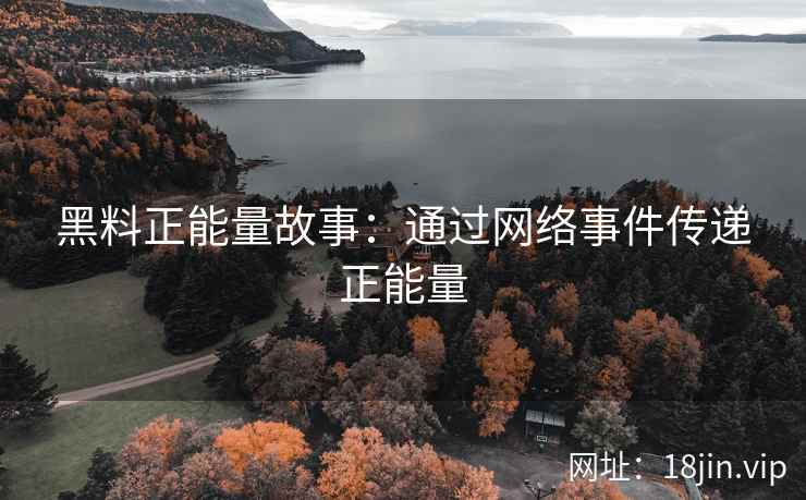 黑料正能量故事：通过网络事件传递正能量